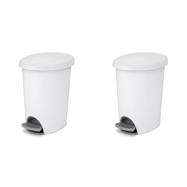 Sterilite, 2.6 Gal./9.8 L Ultra™ StepOn Wastebasket, White, Case of 2