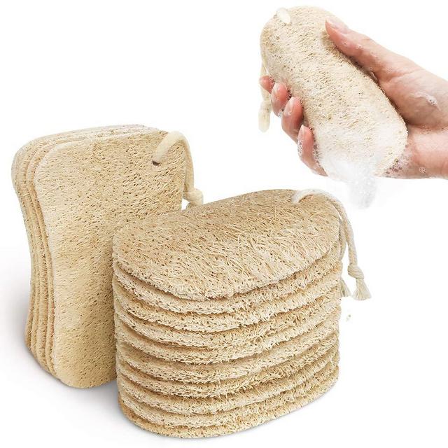 Kitsure Sponges for Kitchen, 15 Pcs Dish Sponge with 2 Designs for Cleaning, Loofah Sponges Efficiently Remove Oil Stain, Natural Sponge 100% Plant-Based Fibers, Biodegradable and Zero Waste