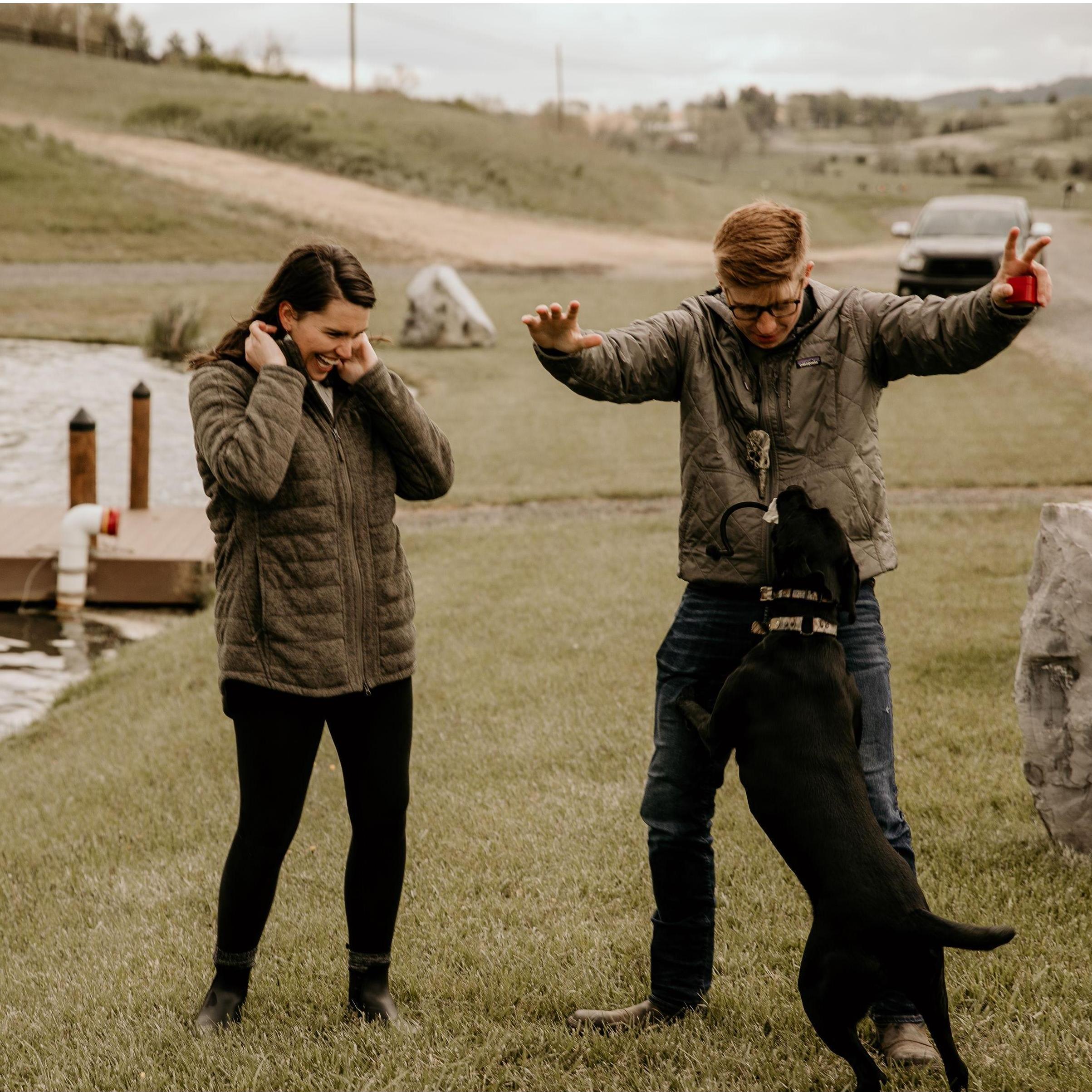 Taken right after Alyson said YES to Christian. As you can tell Bailey is just as excited as the newly engaged couple.
