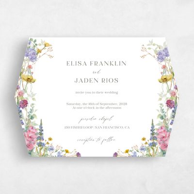 White Diamond Wedding Invitation - Harley Landscape