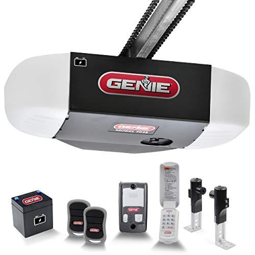 Genie Chain Drive 750 3/4 HPc Garage Door Opener w/Battery Backup - Heavy Duty Chain Drive - Operate your garage door when the primary power is out - Wireless Keypad Included, Model 7035-TKV