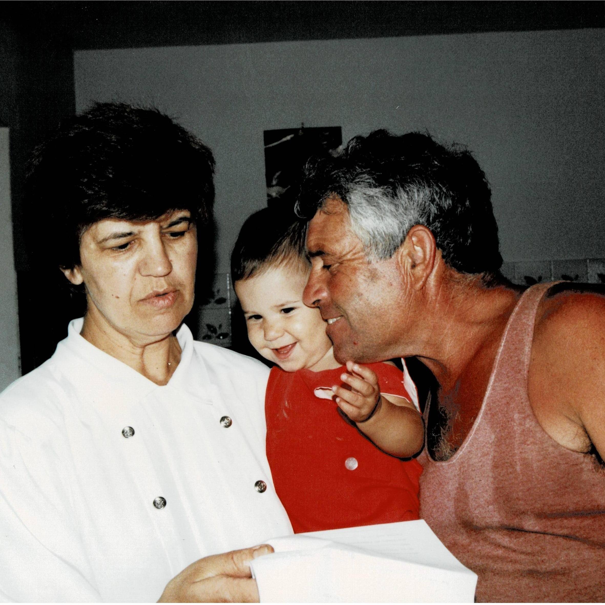 Baby Marina with her loving grandparents