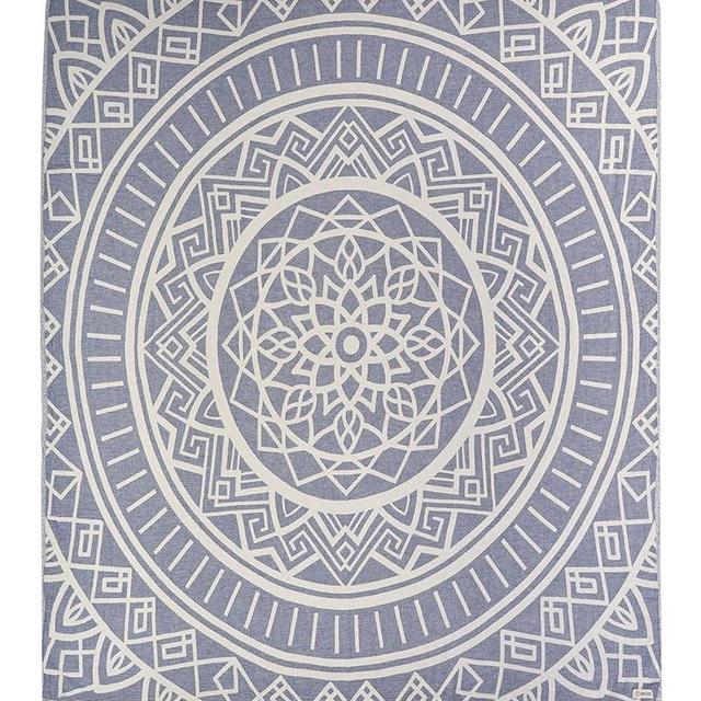 Sand Cloud Extra Large Turkish Beach Towel - Sand Free - 100% Organic Turkish Cotton Yarn - Quick Dry Towel for Beach, Picnic, Blanket or Bath - As Seen on Shark Tank - Cool Glacier (Navy)