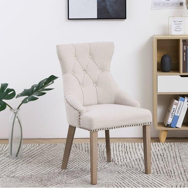 The Gray Barn Mount French High Back Tufted Upholstered Dining Chair (Set of 2) - N/A