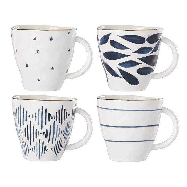 Lenox Blue Bay 4-Piece Dessert Mug Set, 2.75 LB