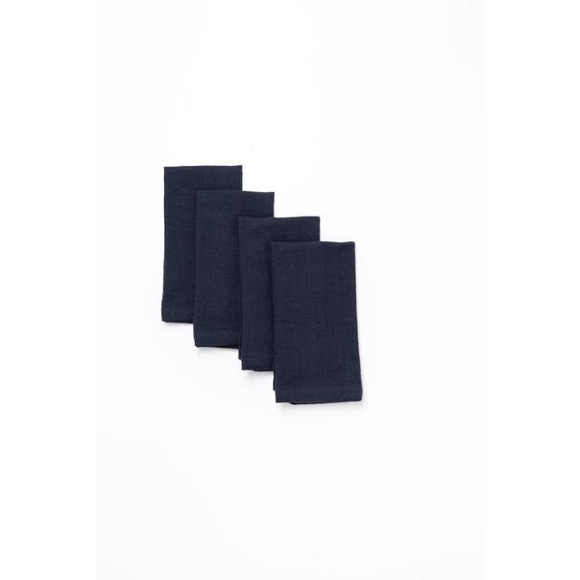 4pk Cotton Easy Care Napkins Dark Blue - Threshold™