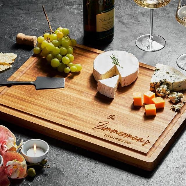 Personalized Cutting Board, Custom Bamboo Engraved Charcuterie Boards - Best Present for Wedding, Bridal Shower, Engagement, Anniversary, Housewarming, Christmas Gift Ideas For Couples, Parent, Family