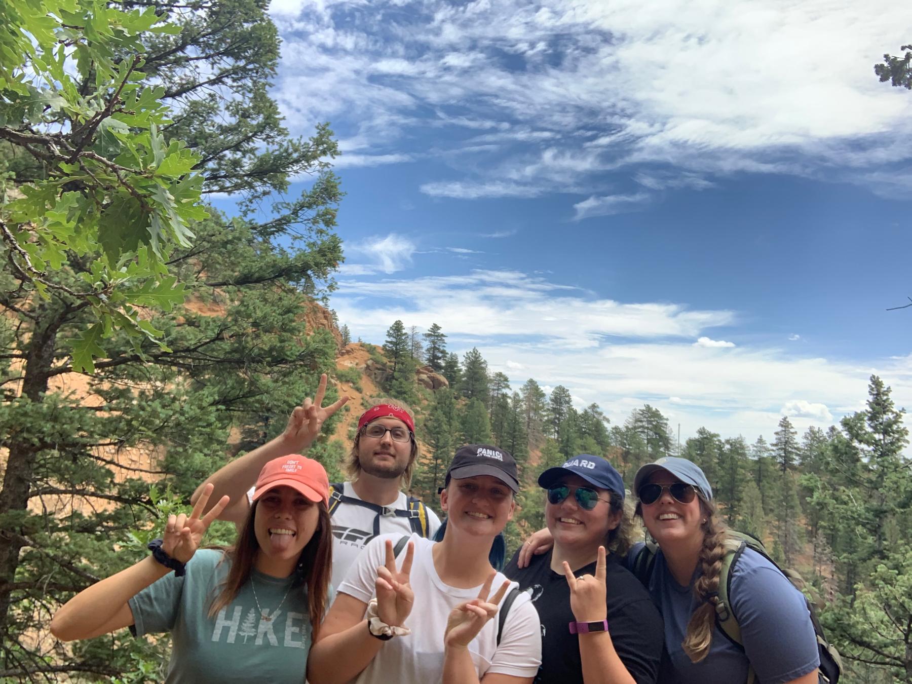 Hiking group featuring Courtney and Ashton from 2020