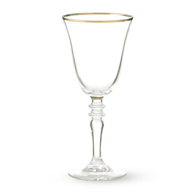 Gold Rim Wine Glasses, Set of 4