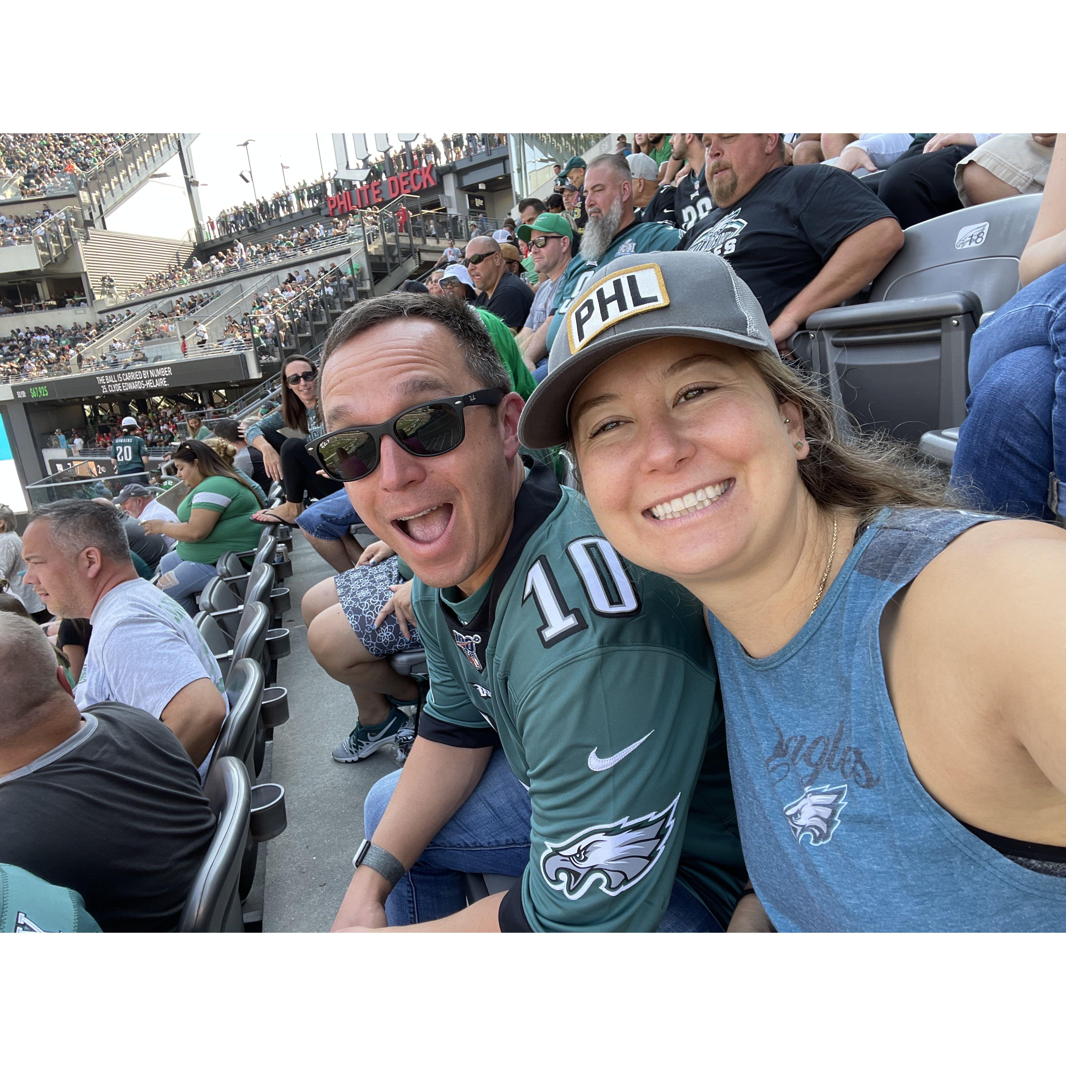 Go BIRDS! Nick and Sabrina's first football game together- Philadelphia, Pennsylvania