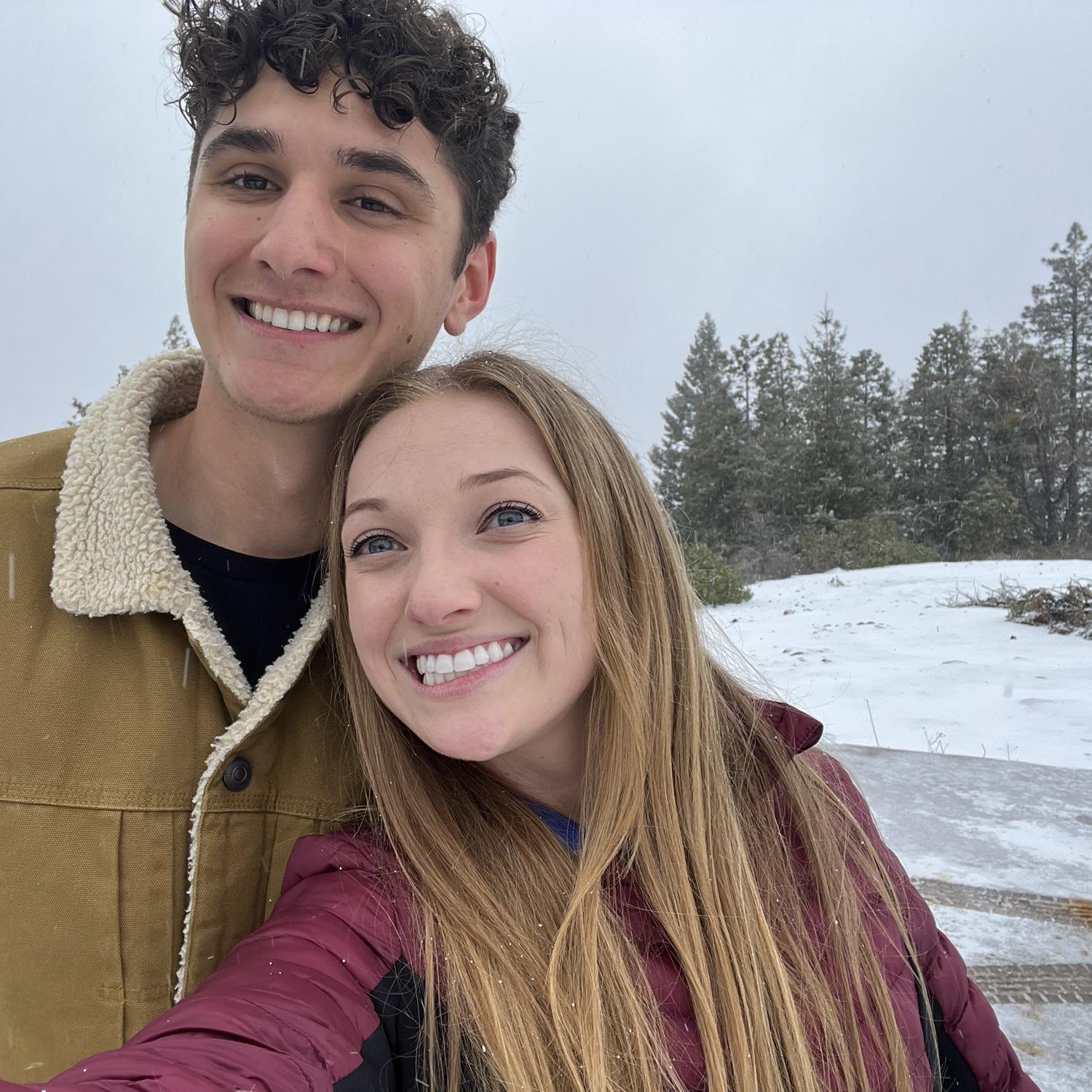 This is our very first photo together! Taken on our 3rd date in the middle of a four-wheeling adventure!