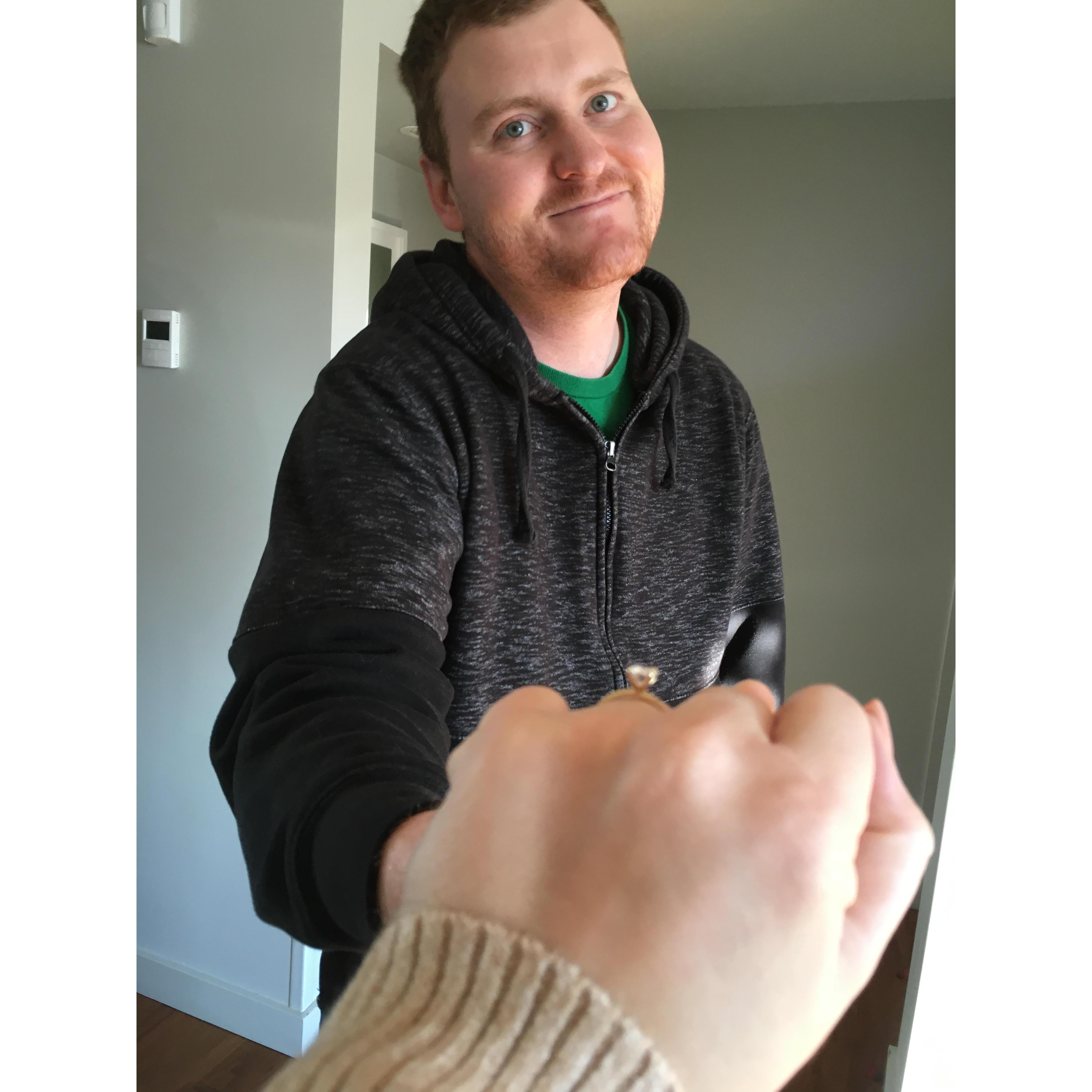 Literally this is how we both felt the morning after we got engaged