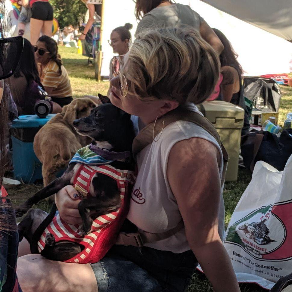 Mama and basil at dyke day LA