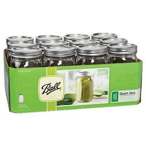 Ball® Wide Mouth Quart (32 Oz.) Glass Mason Jars With Lids And Bands, 12ct