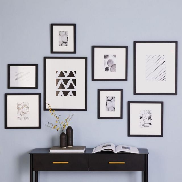 Gallery Frames, Black, Set of 8