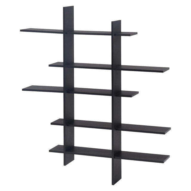 51" x 45" Five Tier Asymmetric Shelf Black - Danya B.