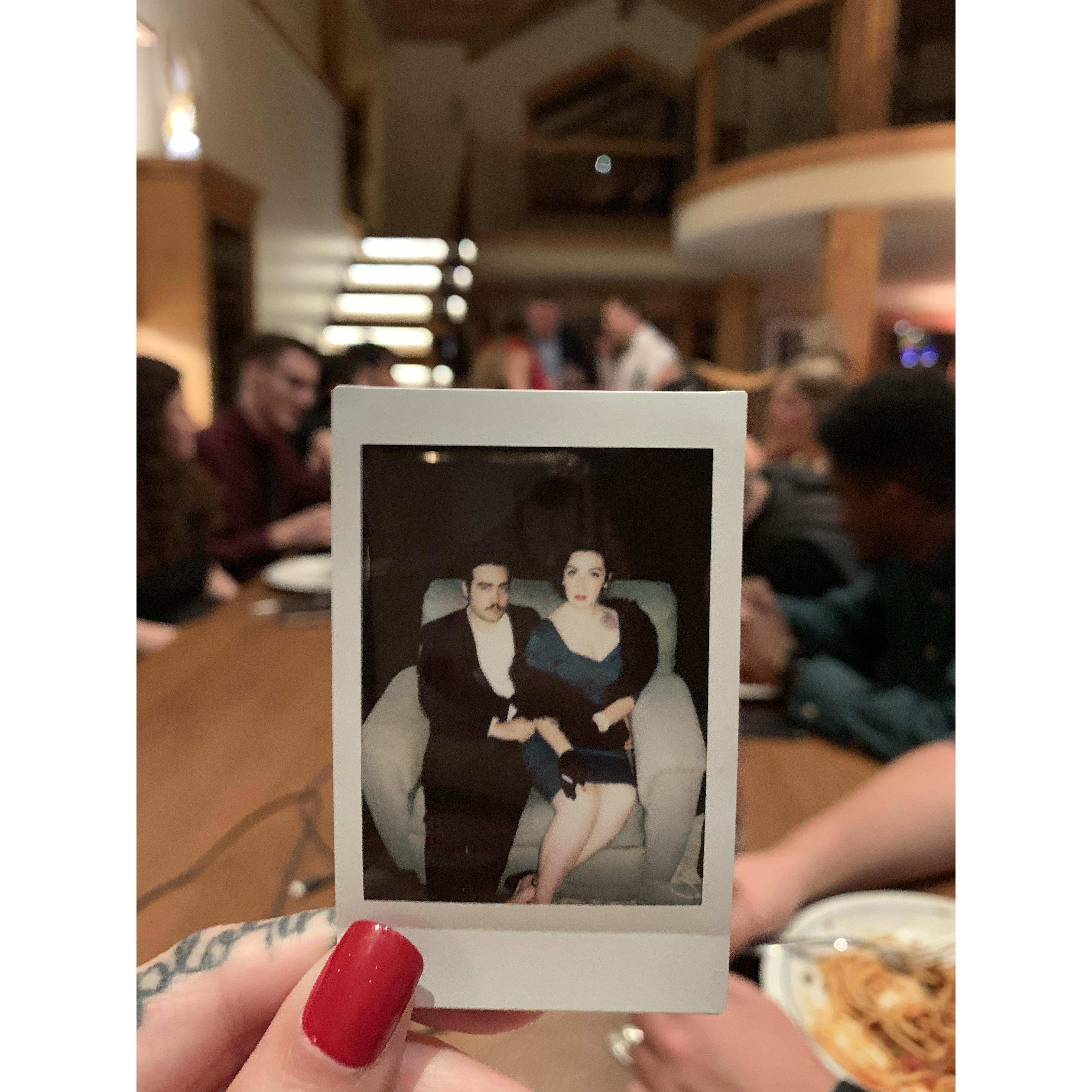 2019 gualala second family trip, dinner during the murder mystery red scare party