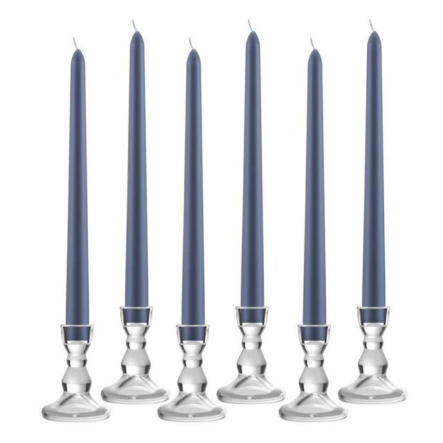 OYATON 3/4 inch Taper Candle Holder, Glass Candlestick Holder Set of 6 for Christmas Decor, Wedding, Party and Home Dinner Decor (Exclude Candles)