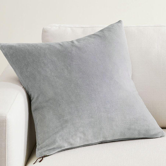 Everywhere Velvet Pillow Cover, 20" x 20", Cloud Blue
