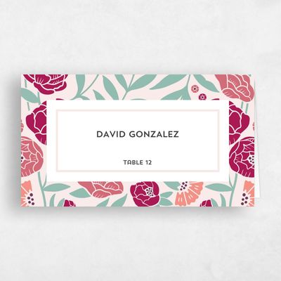 Pink Maximalist Wedding Place Card - Kearney