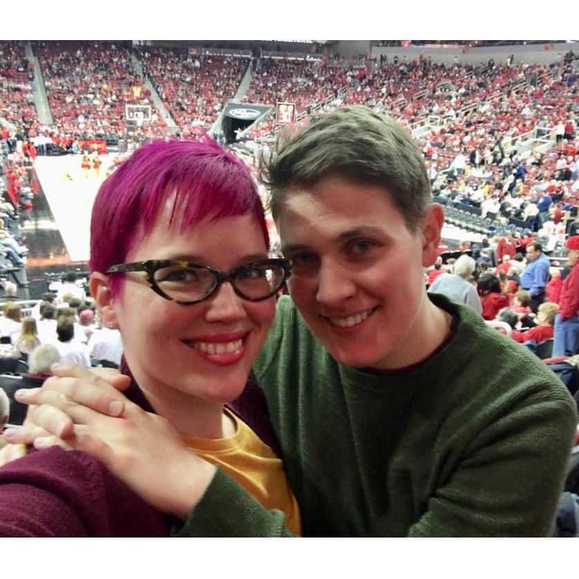 Our first sportsball game! Not many followed.