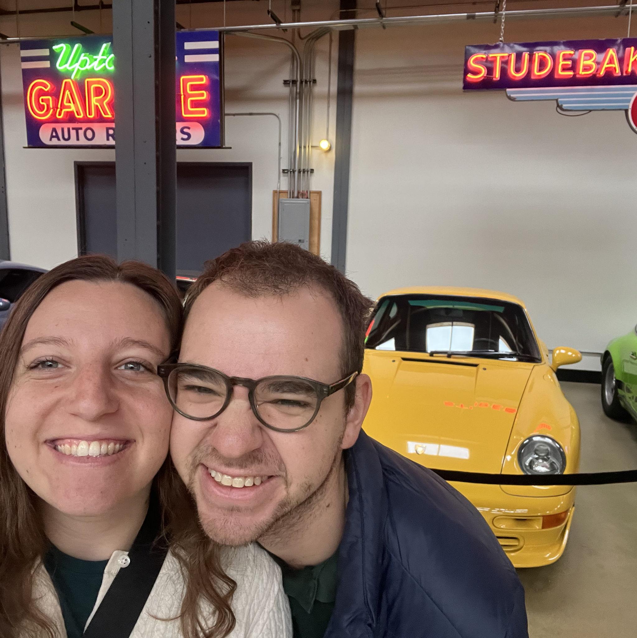 Touring our wedding venue and finding a little yellow car just like the one our first ever conversation was about ⚲ Ravenswood Event Center, Chicago, IL