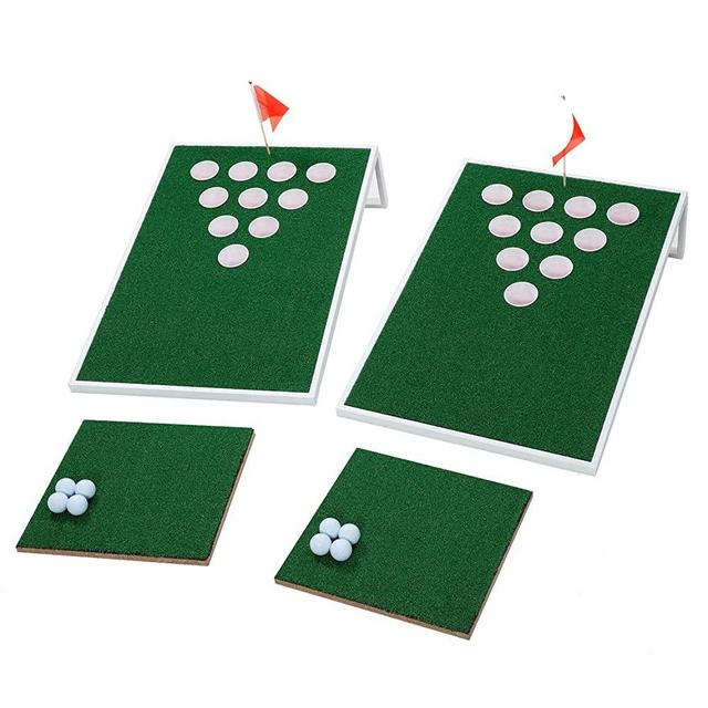OOFIT Golf Cornhole Combined Pong Game Set, Chipping Target Backyard Accuracy Practice Swing Game for Indoor/Outdoor - Great Gifts for Men, Dad, Husband, Golfers