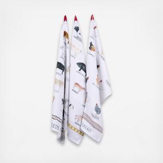 3-Piece Casual Country Cotton Tea Towel Set