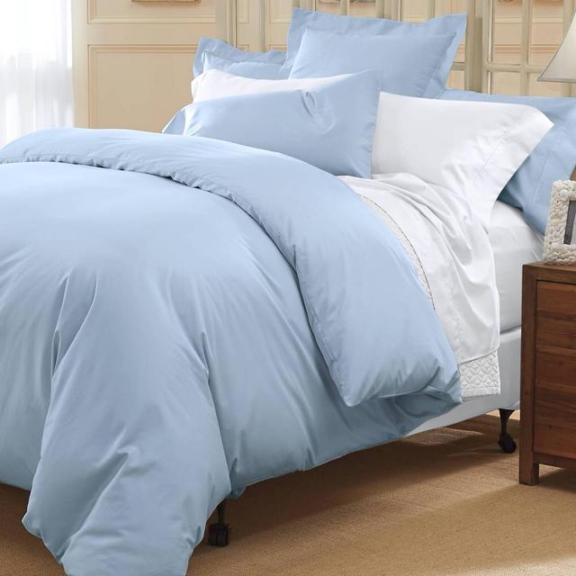 400 Thread Count Solid Sateen Duvet Cover - Azure - King OS