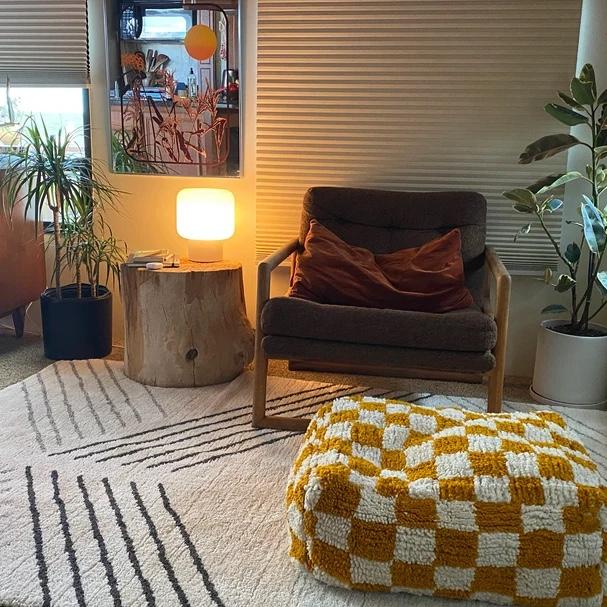 Moroccan checkered Pouf, Berber checker square Ottoman!