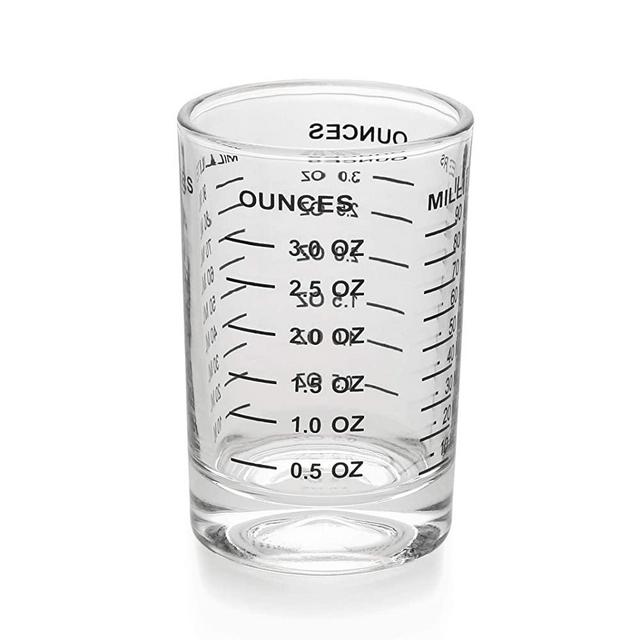 Shot Glass Measuring Cup 3 Ounce/90ML Liquid Heavy High Espresso Glass Cup Black Line