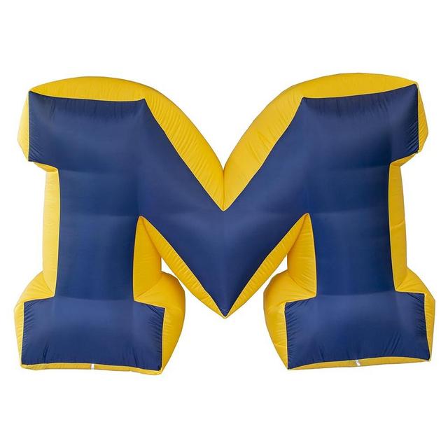 Logo Brands NCAA Michigan Wolverines 7ft Inflatable Yard Mascot – Easy Inflation with 12V Blower, LED Lights for Indoor/Outdoor Fun