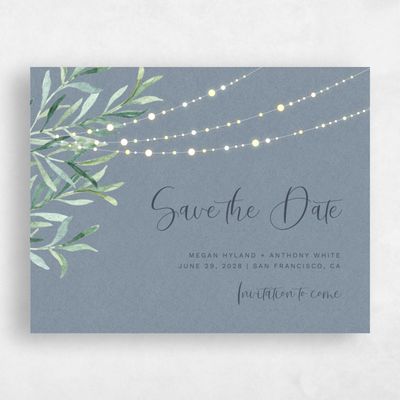Blue Fall Wedding Save the Date - Saranac Landscape