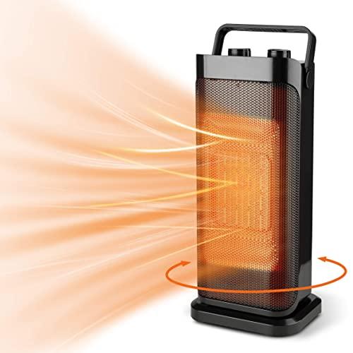 Portable Tower Heater with Thermostat and Widespread Oscillation, Safe and Quiet Portable Electric Space Heaters for Indoor Use， Under Desk Heaters for the Home