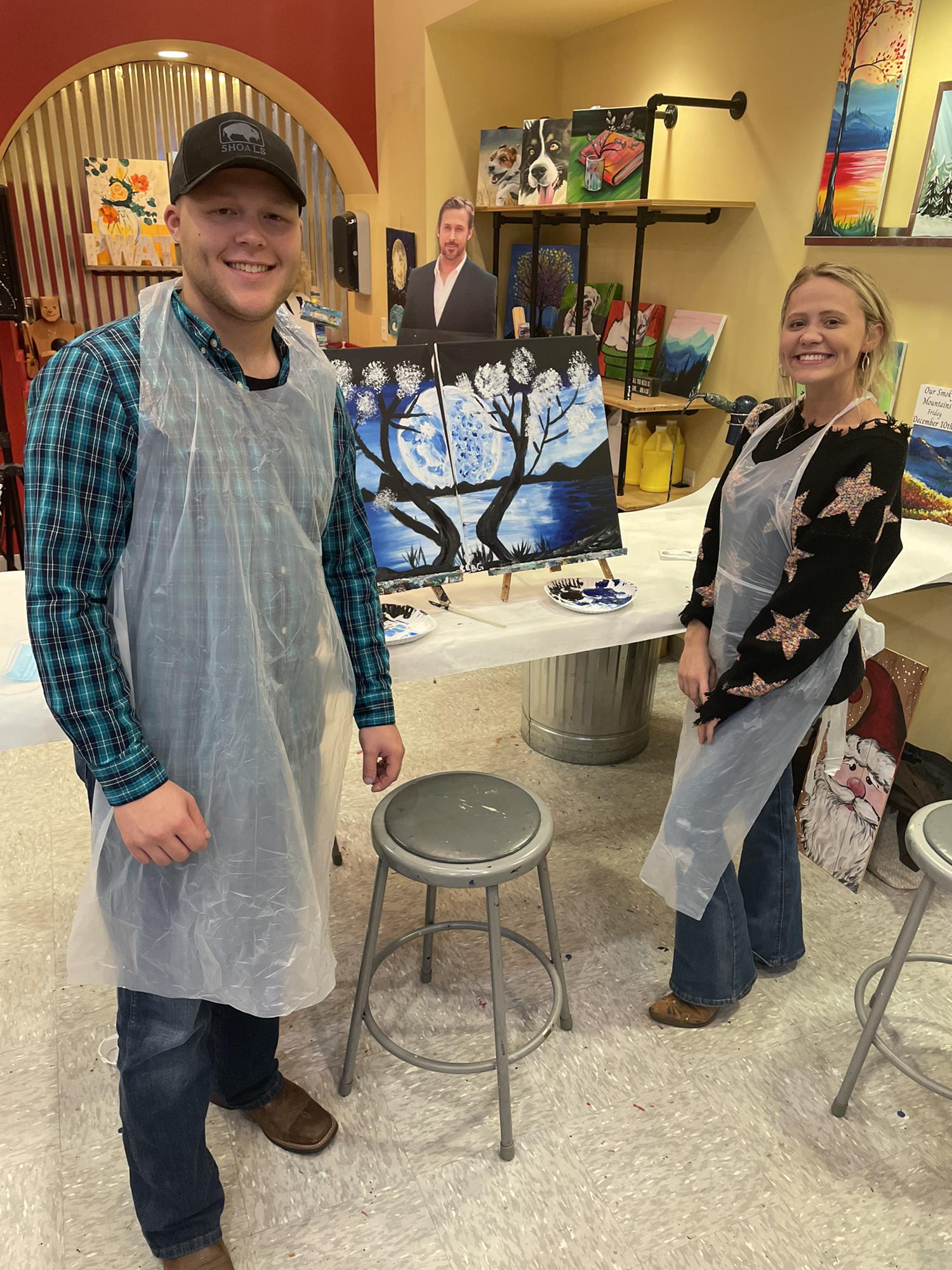 Our first painting together! 🎨