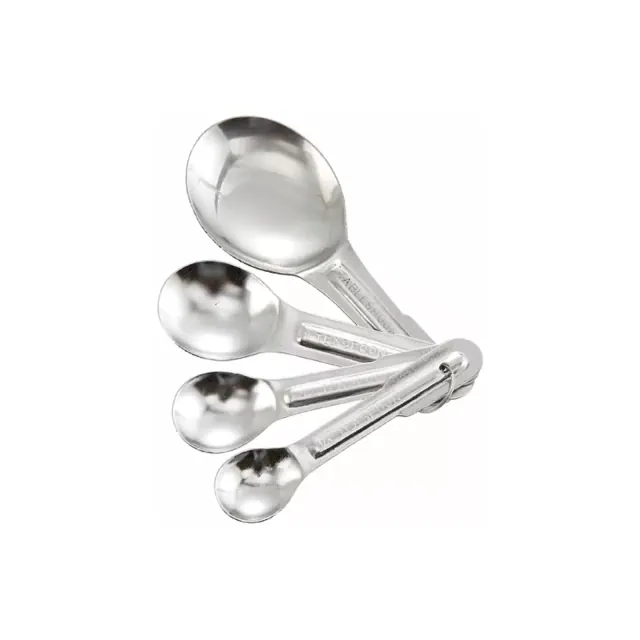 Winco Measuring Spoon Set, 4-piece, Economy, Stainless Steel