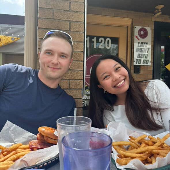 Tim flew all the way to PA. He says he kinda regrets not taking me out when I was in MS. 😂