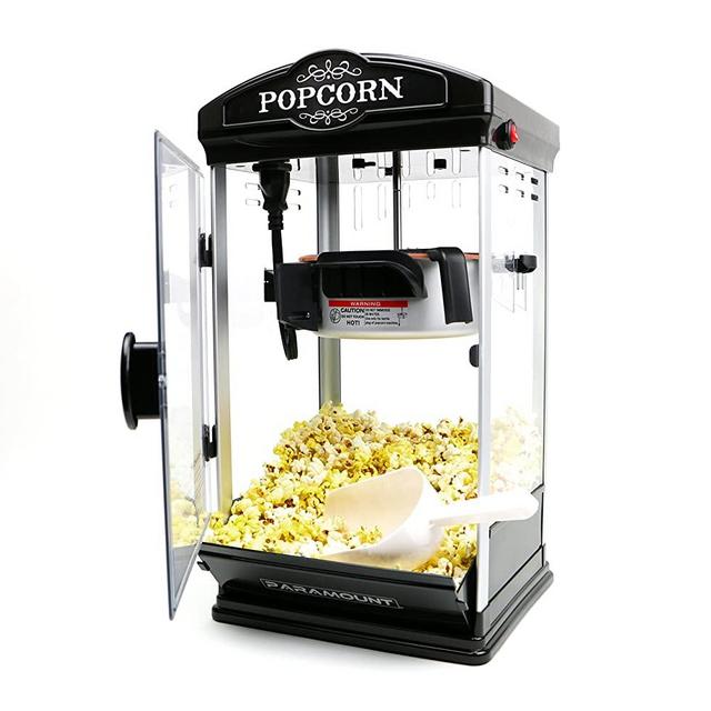 Popcorn Maker Machine by Paramount - New 8oz Capacity Hot-Oil Popper [Color: Black]