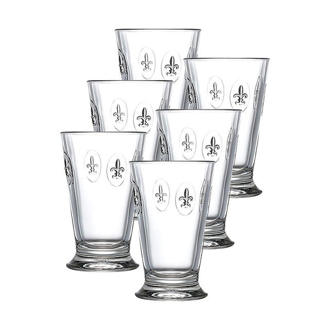 La Rochere Fleur De Lys (10 oz) Double Old Fashioned Glass Set of 6 - Drinking Glasses For Any Occasion - Glassware Sets For Everyday Use - Tumbler Glass Perfect For A Dinner Party