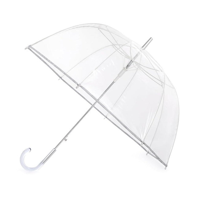 G4Free 52 inch Clear Bubble Umbrella, Large Canopy Transparent Dome Coverage Stick Umbrella, J Hook Handle European Style for Weddings,Prom,Graduation and Outdoor Events