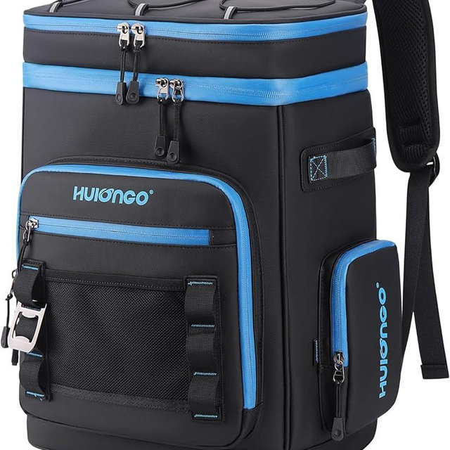 Hulongo Large Waterproof Insulated Cooler Backpack for Men & Women, Leak Proof Cooler Backpack for Camping, Beach, Fishing, Picnic, Travel, Outdoor, 30L, 48Cans