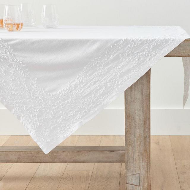 Monique Lhuillier Embroidered Cotton/Linen Table Throw