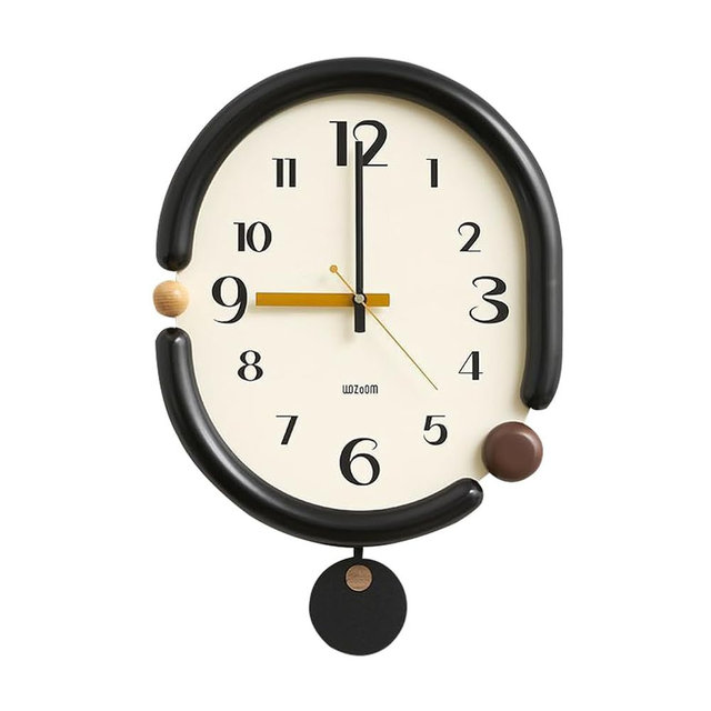JBNCRYGD Wooden Wall Clock Living Room Decorative Wall Clock No Tick Silent Clock with Solid Wood Frame Country Clock Suitable for Bedroom, Living Room, Entryway, Kitchen, Office,B