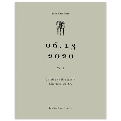 Sage, Green Wedding Digital Save the Date - Rue Stamp