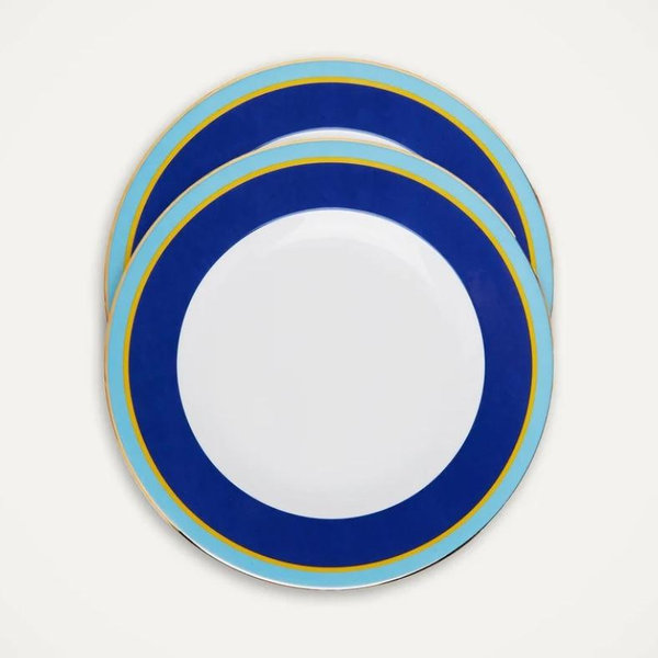 La DoubleJ - Rainbow Blue Dinner Plates (Set of 8, $75 each)