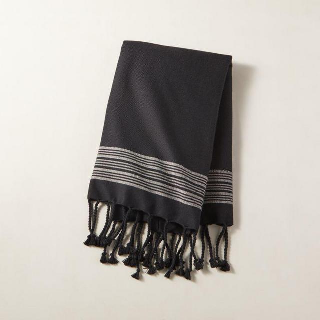 Catania Black Fringe Tea Towel