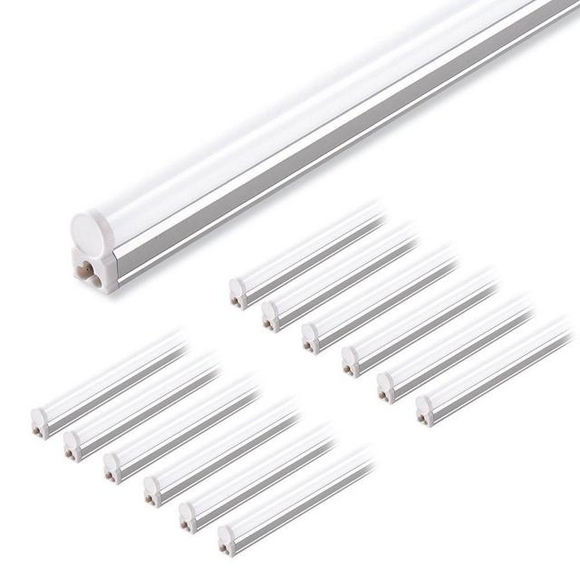 (Pack of 12) Barrina LED T5 Shop Light, 4FT, 2200lm, 6500K (Super Bright White), 20W, Utility Shop Light, Ceiling and Under Cabinet Light, ETL Listed, Corded Electric with ON/Off Switch