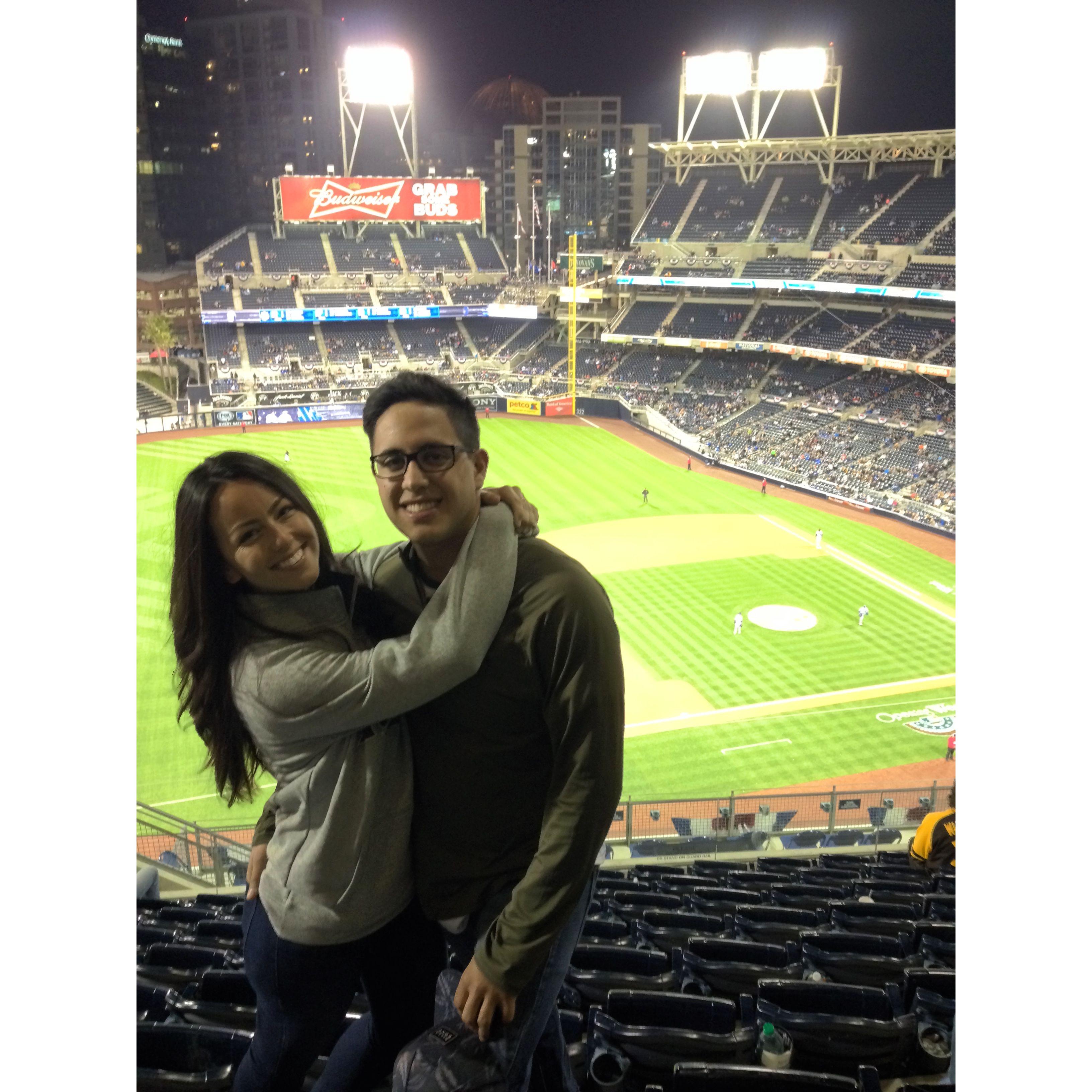 Our first baseball game. 2014.