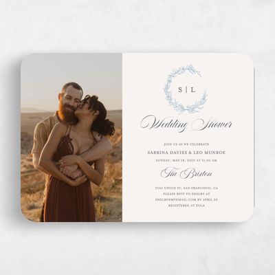 Beige Rounded Wedding Wedding Shower Invitation - Goundry Photo