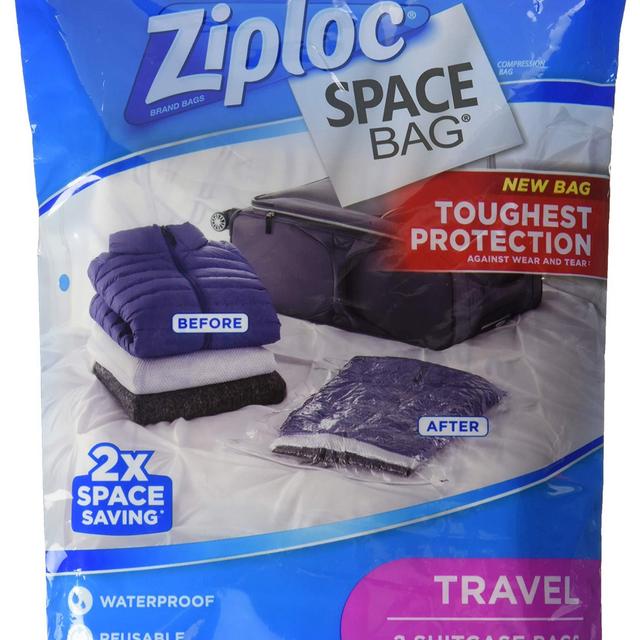 Ziploc Space Bag, Travel Bags - Poly Pack, 2 pack